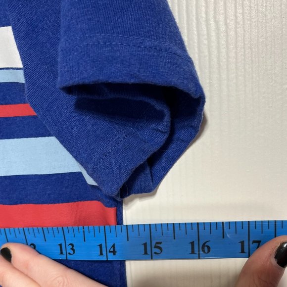 Royal Blue + Stripes | Cat & Jack | Youth M or Woman XS | EUC | Soft Cotton Tee - Picture 4 of 8